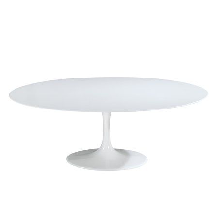 Poly and Bark Daisy 78" Oval Fiberglass Dining Table in White - Walmart.com | Walmart (US)