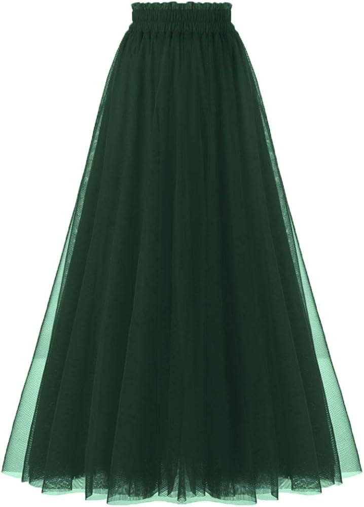 OBBUE Women's A Line Tulle Party Evening Tutu Skirts Tea Length | Amazon (US)