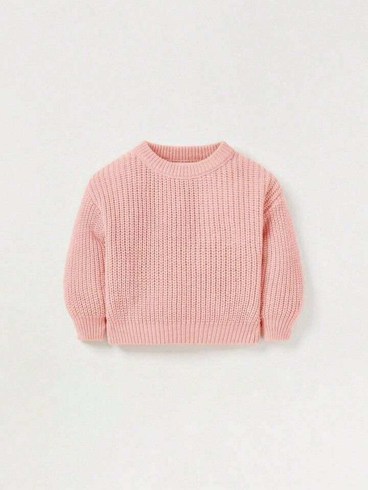 Cozy Cub Baby Girl Drop Shoulder Ribbed Knit Sweater | SHEIN