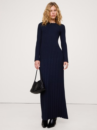 Sculpted Ribbed Maxi Dress | Banana Republic (US)