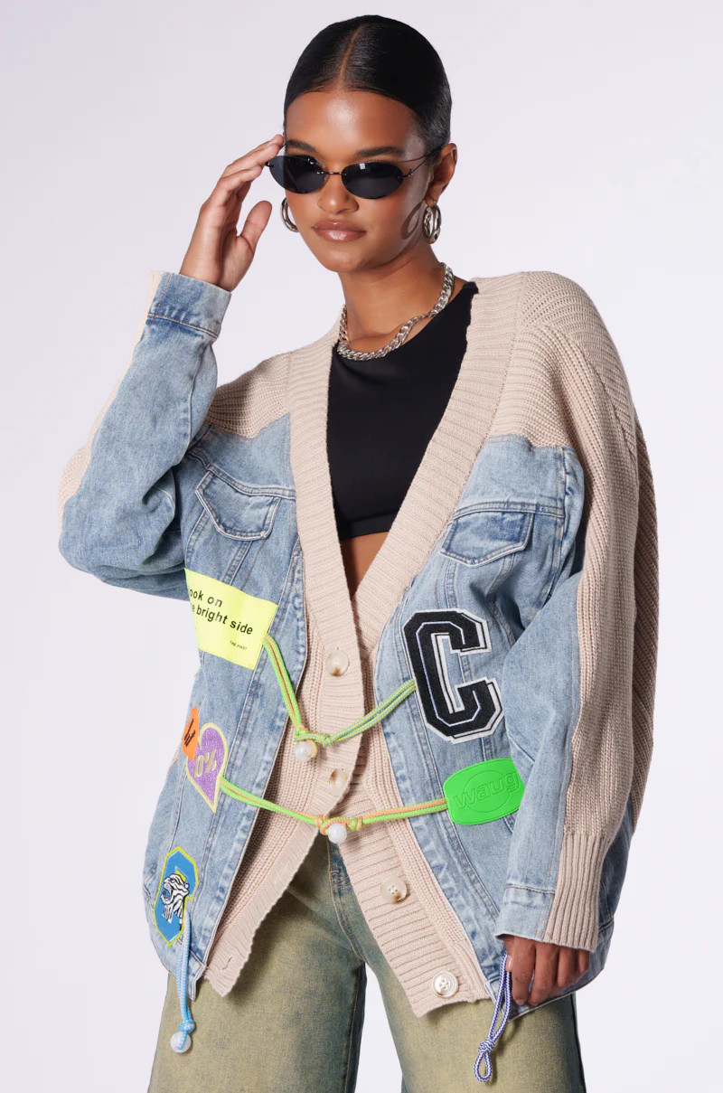 BRIGHT SIDE MIX KNIT CARDIGAN | AKIRA