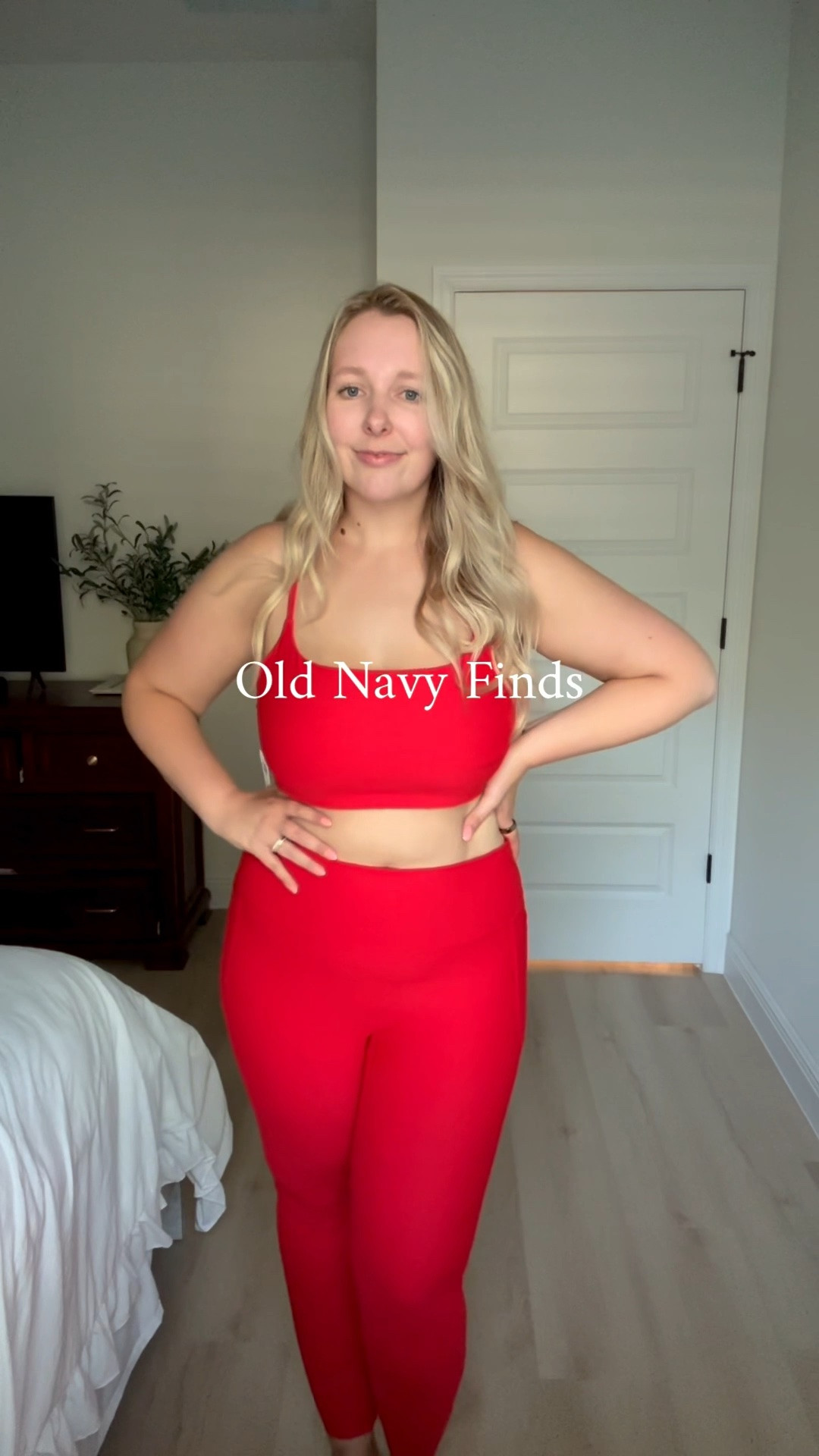 Old Navy activewear find ❤️ bright red matching workout set that’s supportive, flattering, and incredibly comfy. Wearing XL in both the sports bra + leggings. Perfect for workouts, walking, travel days, and everyday athleisure outfits! #OldNavyActive #LTKStyle #AthleisureOutfit #WorkoutClothes #CurvyStyle #EverydayStyle #MatchingSet #FitnessFashion