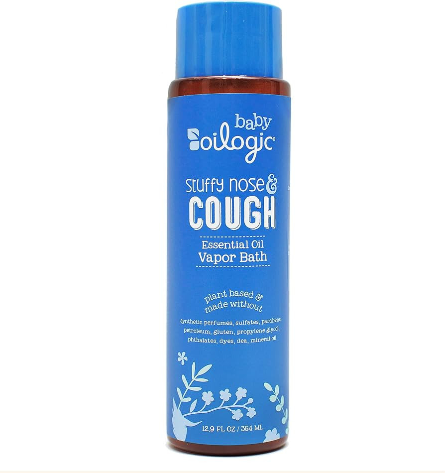 Oilogic Stuffy Nose and Cough Vapor Bath Relief for Babies & Toddlers, Essential Oil Breathe Blen... | Amazon (US)