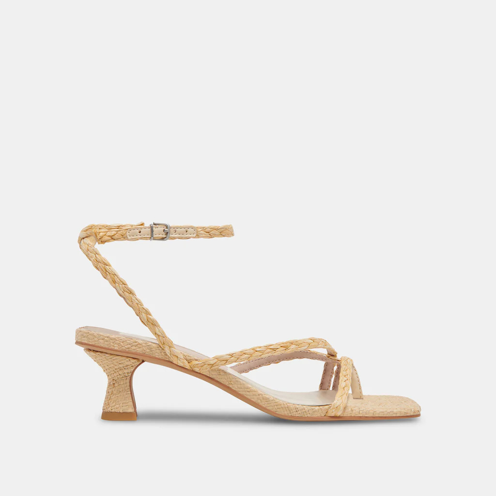 BAYLOR HEELS LT NATURAL RAFFIA | DolceVita.com