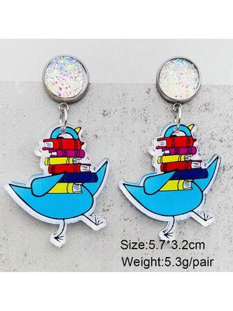 1pc Teacher Series Acrylic Festival Earring Suitable For Men And Women, Daily Wear | SHEIN