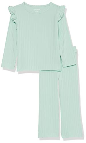 Amazon Essentials Girls' Wide-Rib Outfit Set, Pack of 2, Mint Green, X-Small | Amazon (US)