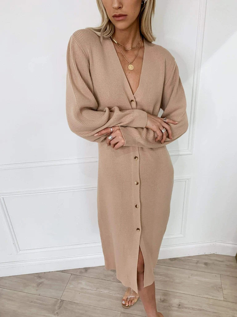 Peony Maxi Cardigan - Dusky Pink | Pretty Lavish (UK)