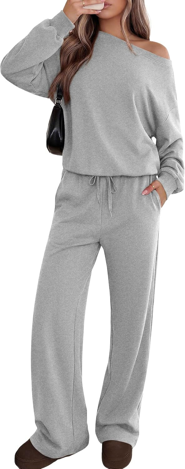 PRETTYGARDEN 2 Piece Sets for Women Off the Shoulder Matching Lounge Set | Amazon (US)