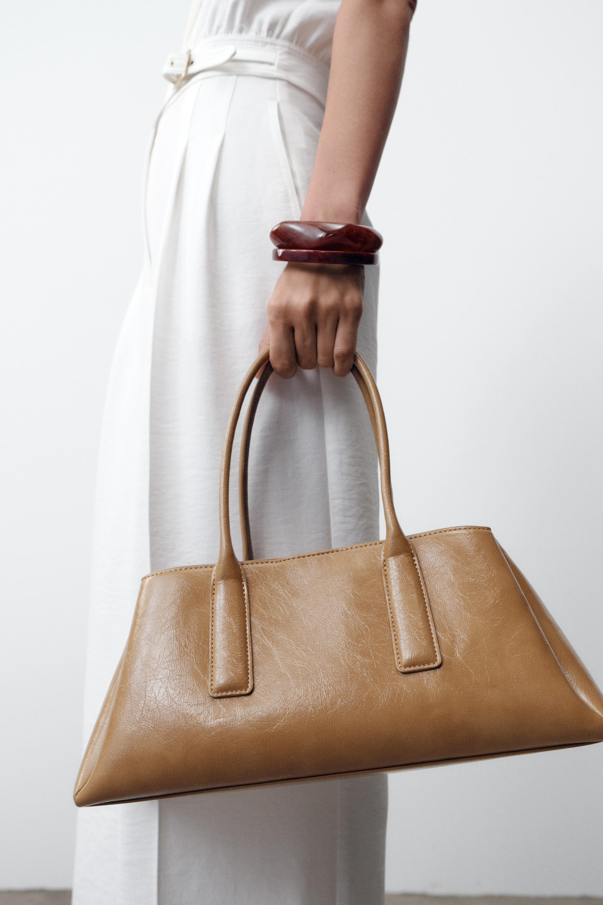 CRACKLE-EFFECT CITY BAG | Zara US