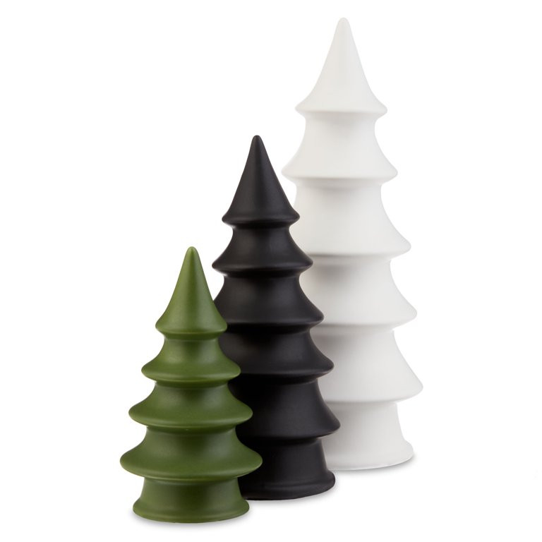 Holiday Time 3-Count Christmas Season Ceramic Christmas Tree Figurines, Various Colors, Various S... | Walmart (US)