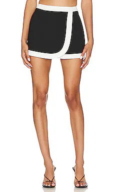 Amanda Uprichard Porsha Skort in Black & Ivory from Revolve.com | Revolve Clothing (Global)