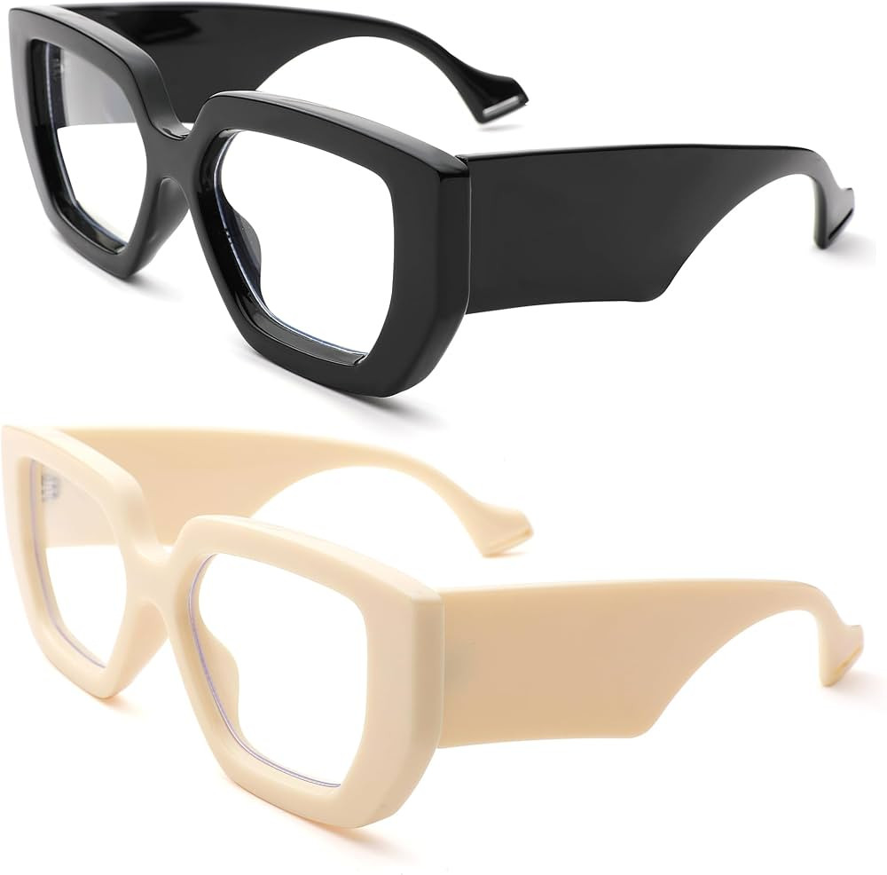 Hycredi Thick Frame Blue Light Glasses for Women Men Fashion Oversized Square Computer Gaming Eye... | Amazon (US)