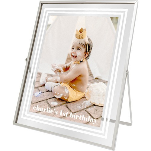 Tabletop Floating Framed Prints: Simple Border Silver Frame 8x10 White Shutterfly | Shutterfly