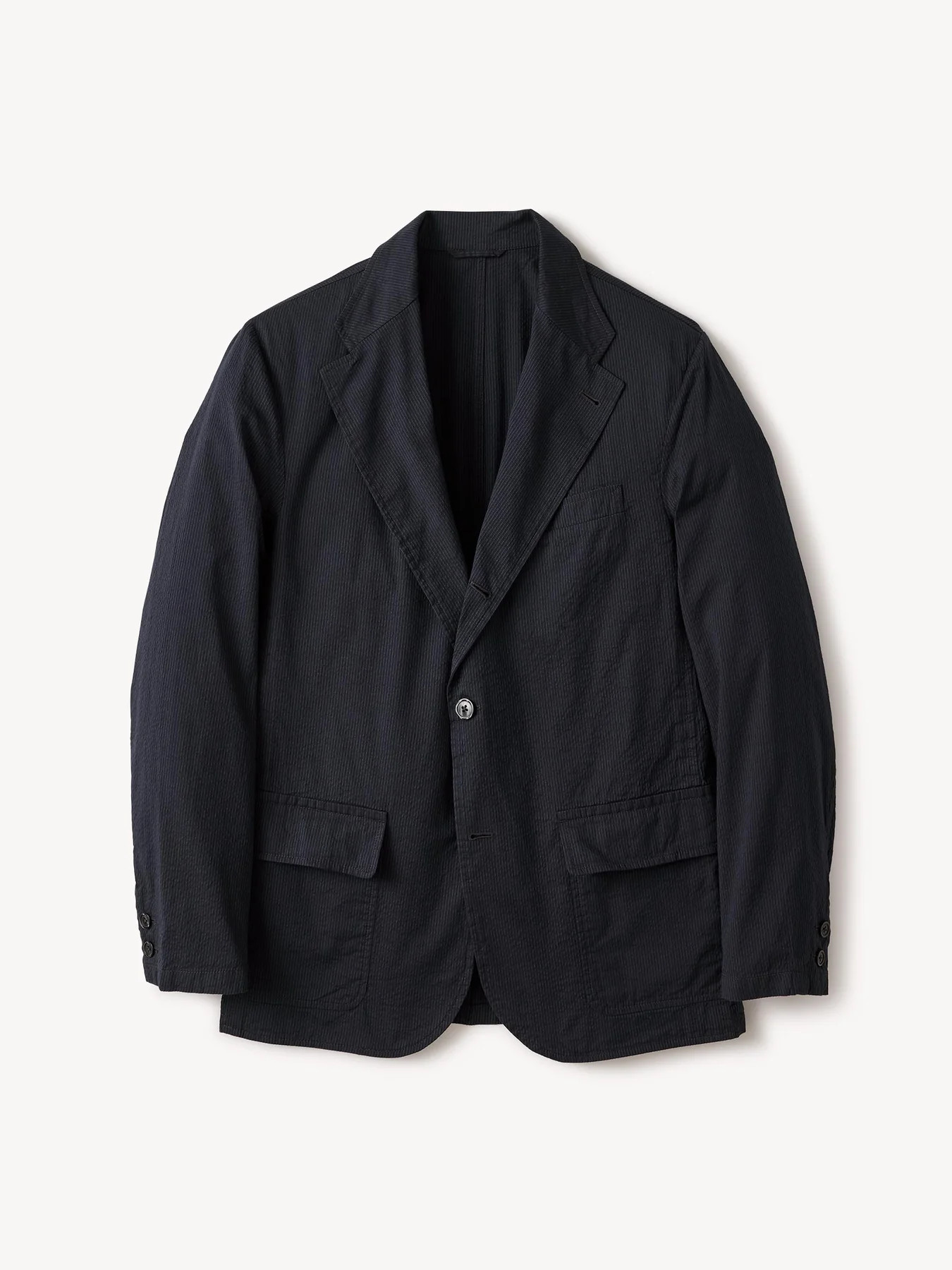 Dress Navy Pinstripe Lightweight Seersucker Carry-On Jacket | Buck Mason | Buck Mason