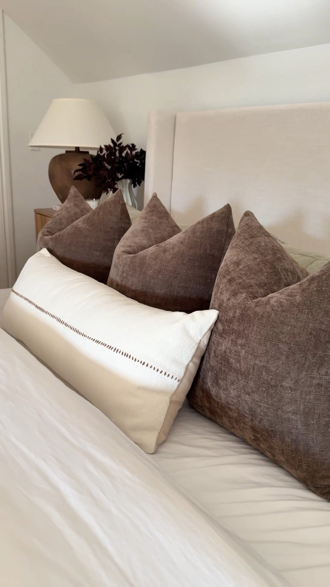 Neutral layers will forever be my love language. 🤎 This bedding look is all about mixing plush textures and earthy tones, from the chunky knit throw to the quilted olive coverlet and those rich velvet pillows. It feels both cozy and elevated, while still so easy to recreate. 

Everything is linked so you can shop this exact layered bedding look and bring the designer feel home. 🤎

cozy bedding ideas, modern organic bedroom, layered bedding look, neutral home decor, Target + Amazon bedding finds
