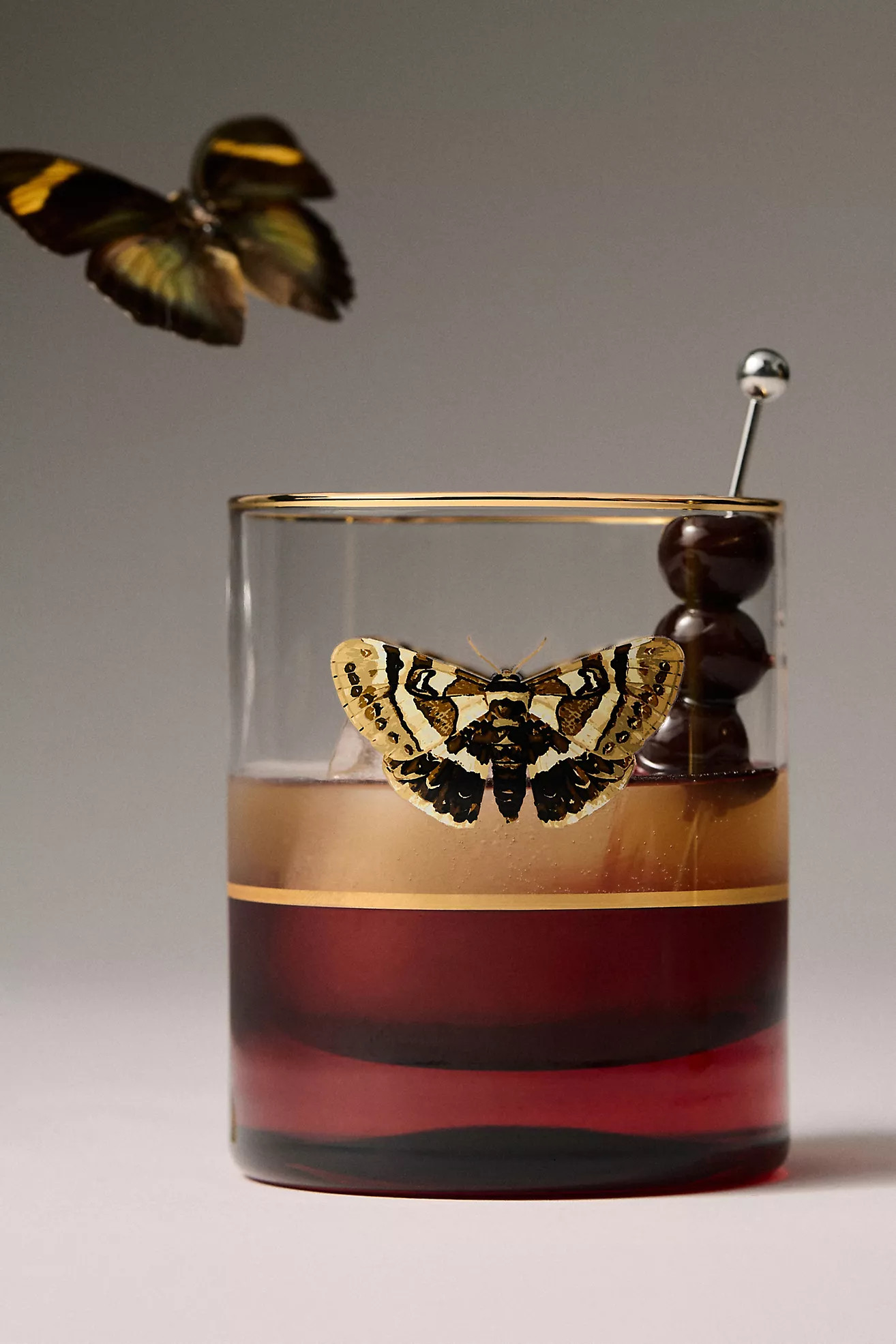 Catherine Martin Midnight Creatures Decaled Double Old Fashioned Glass | Anthropologie (US)