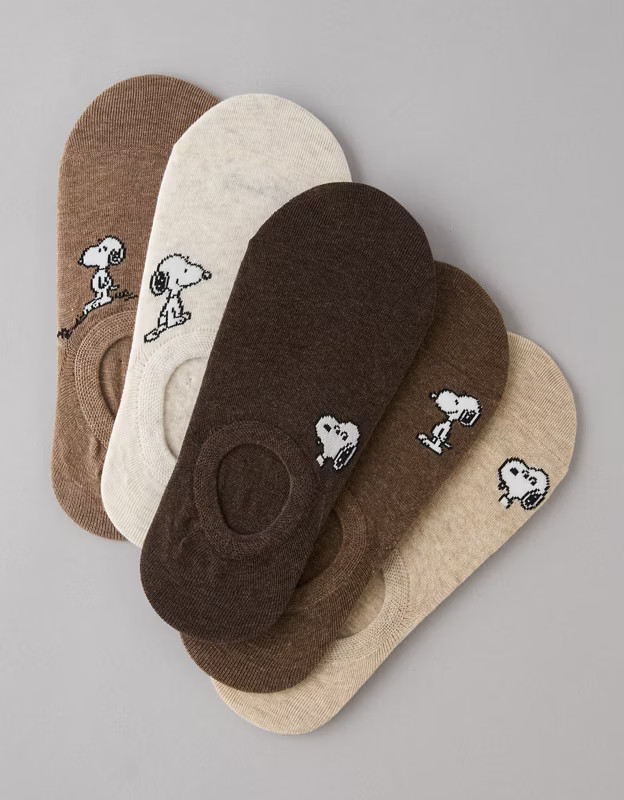 AE Peanuts No-Show Socks 5-Pack | American Eagle Outfitters (US & CA)