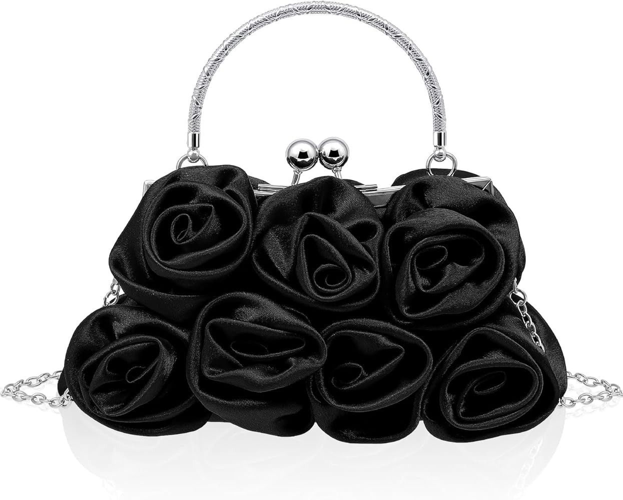 Women Evening Clutch, Small Floral Satin Purse with Detachable Strap for Mother's Day Wedding Par... | Amazon (US)