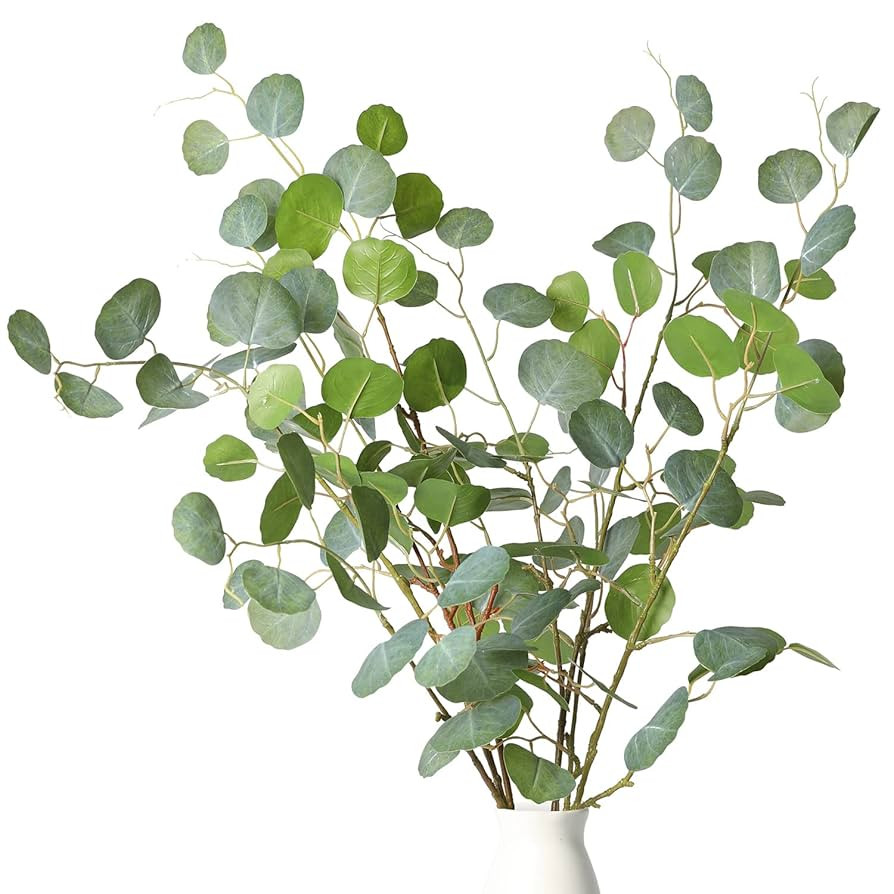 Melorca&Guilla Artificial Plants,3PCS 43.3" Green Large Fake Eucalyptus Faux Branches for Vase,Fa... | Amazon (US)