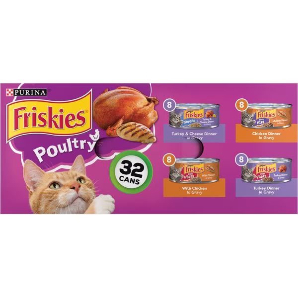 Friskies Poultry Variety Pack Canned Cat Food, 5.5-oz, case of 32 | Chewy.com