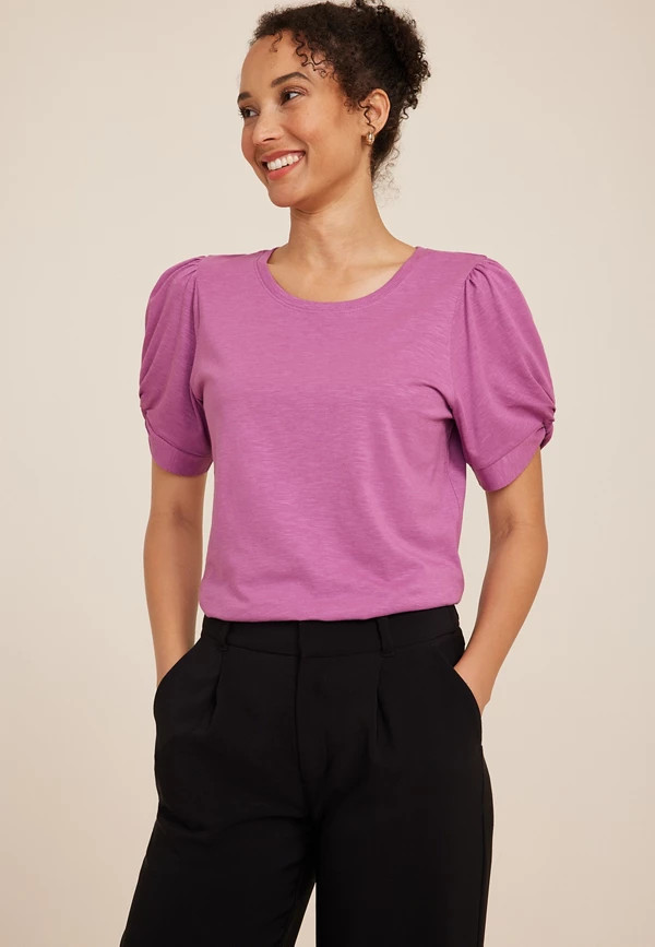 Twist Puff Sleeve Tee | Maurices