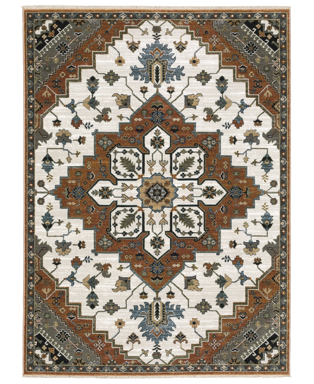 Oriental Weavers Keira KEI03 7'10"x10'10" Area Rug - Rust | Macy's