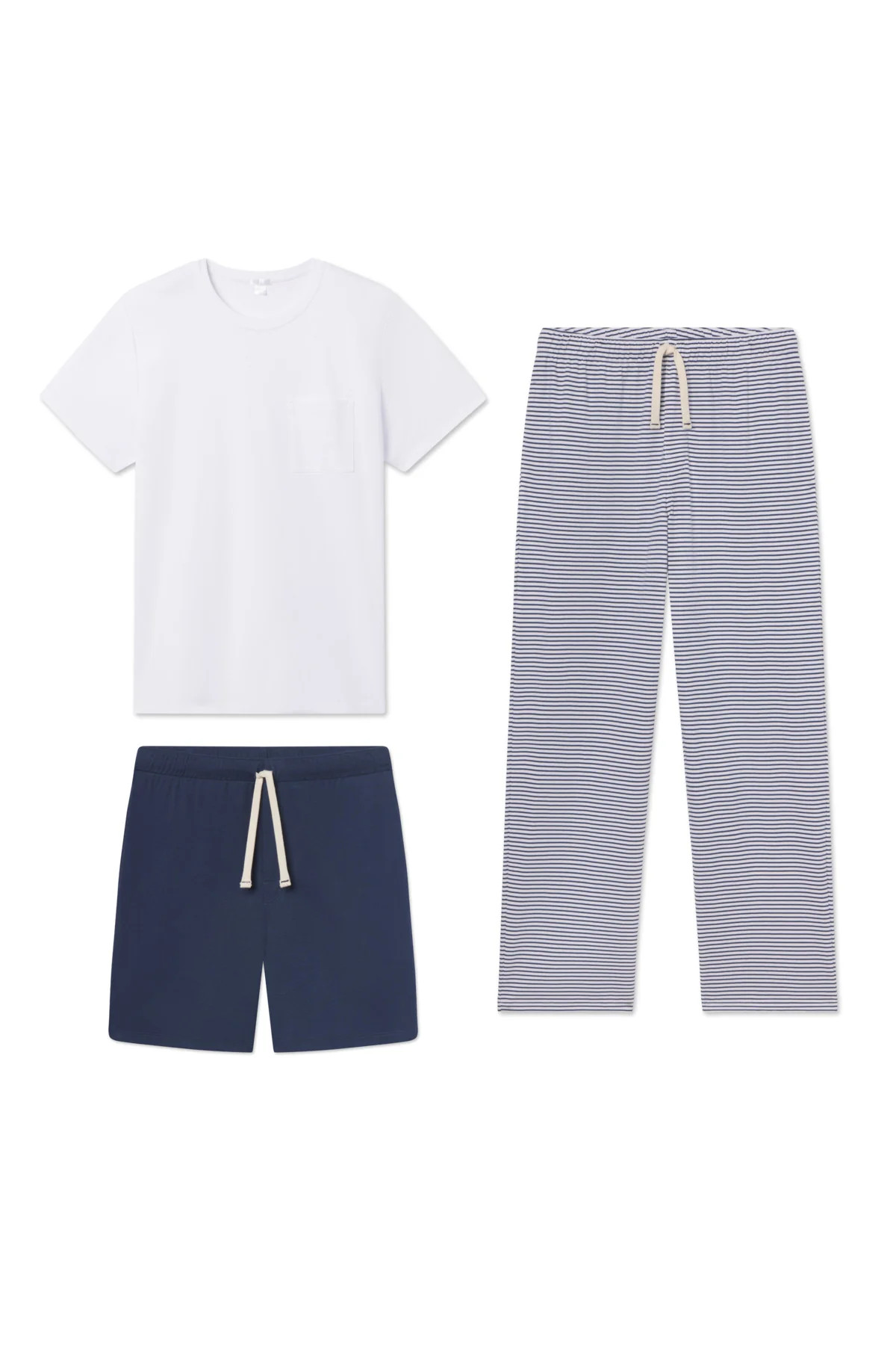 Men's Pima Sleep Bundle in Navy Surf Stripe | Lake Pajamas