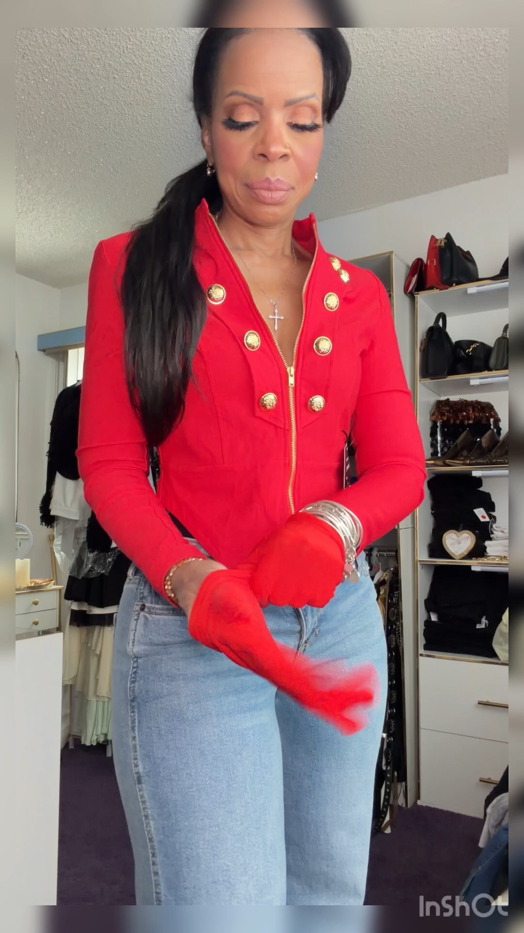 “Red just does something to me ❤️”. Bold, Feminine, confident. This look feels like luxury with an attitude. Serving confidence in red and denim. 
Cross over jeans: @fashionnova

#LTKgrwm #LTKootd
