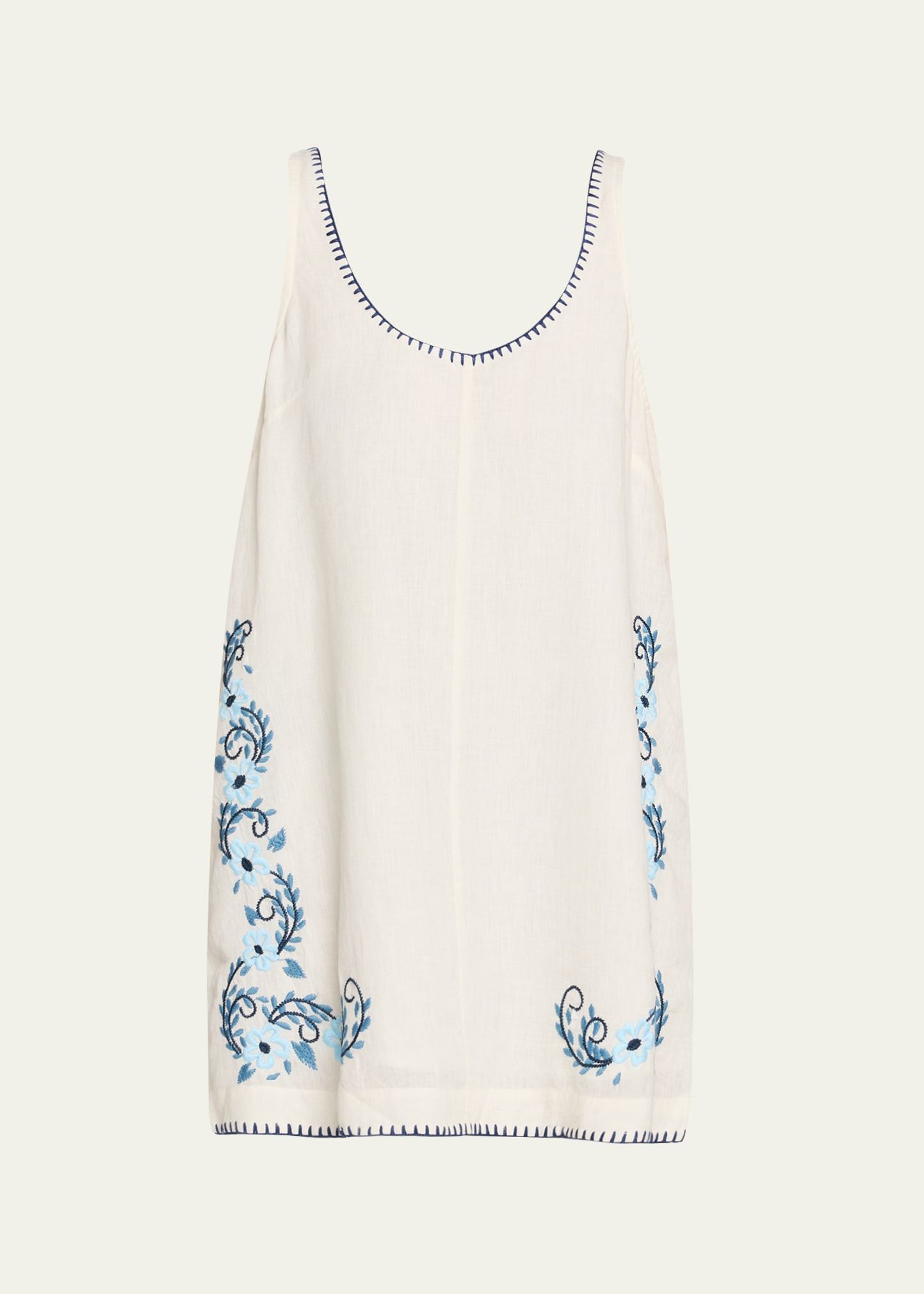 Hannah Artwear Sara Embroidered Linen Mini Dress | Bergdorf Goodman