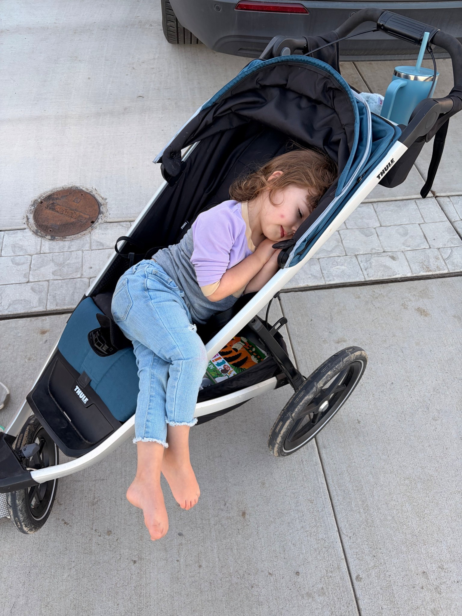 Apparently jogging is enough to put her to sleep  

#LTKmomlife #LTKActive #LTKfitnessgoals
