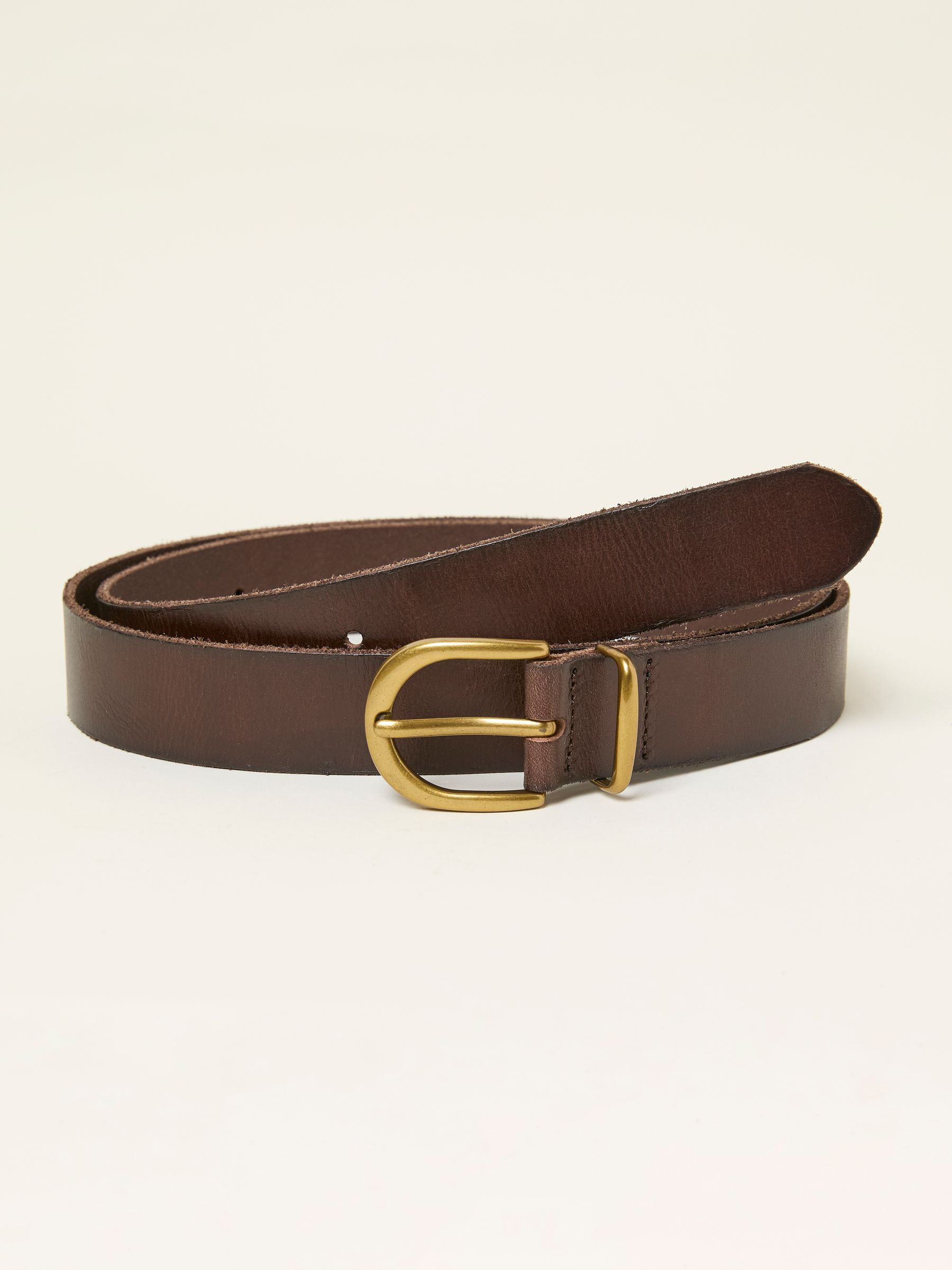 Chocolate Brown Plain Leather Belt | FatFace | Fat Face