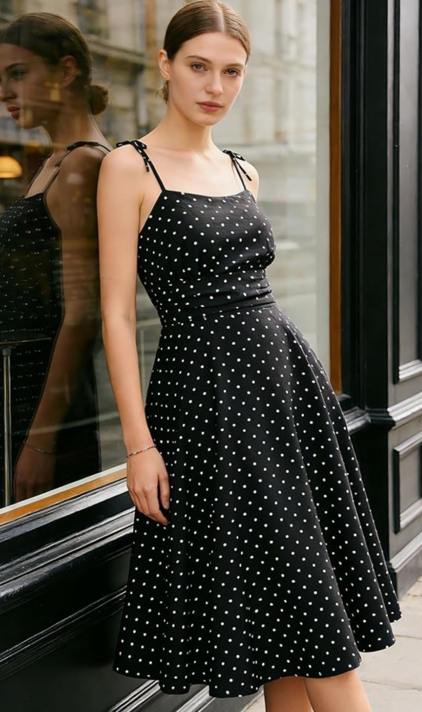 Classic polka dots with timeless summer charm.🖤 This black and white spaghetti strap midi gives vintage romance with a playful twist. Flowy, flattering, and perfect for beach weddings, garden parties, or sunset cocktails. 

Just add sandals or heels and you’ve got an effortlessly elegant look that never goes out of style.✨

#LTKWedding #LTKSeasonal #LTKMidsize
