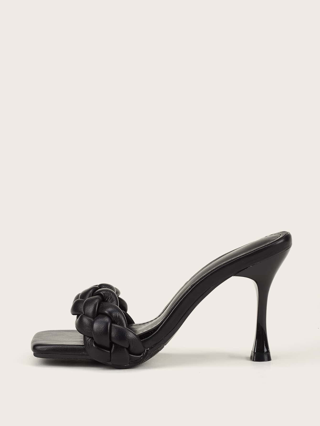 Braided Strap Kitten Heeled Mules | SHEIN