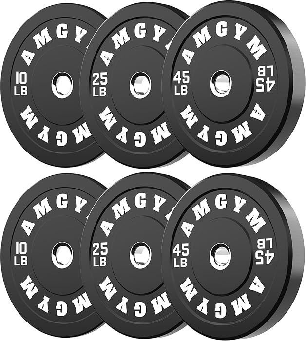 2 Inch Bumper Plates，10-500lbs，Barbell Rubber Olympic Weight Plates Set for Home Gym, Strengt... | Amazon (US)