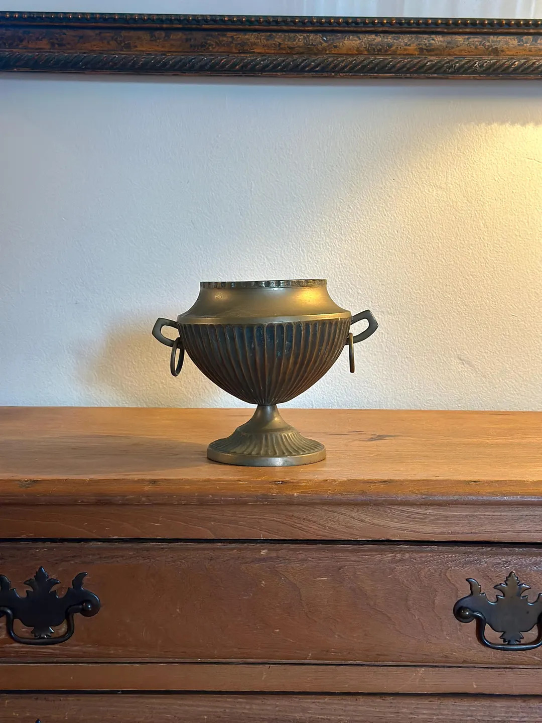 Vintage Solid Brass Urn Planter With Ring Handles – Classical Pedestal Bowl or Vase for Dried F... | Etsy (US)