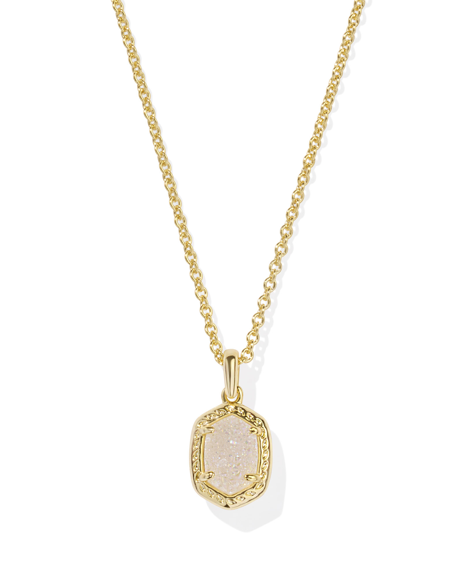 Daphne Gold Framed Short Pendant Necklace in Iridescent Drusy | Kendra Scott | Kendra Scott