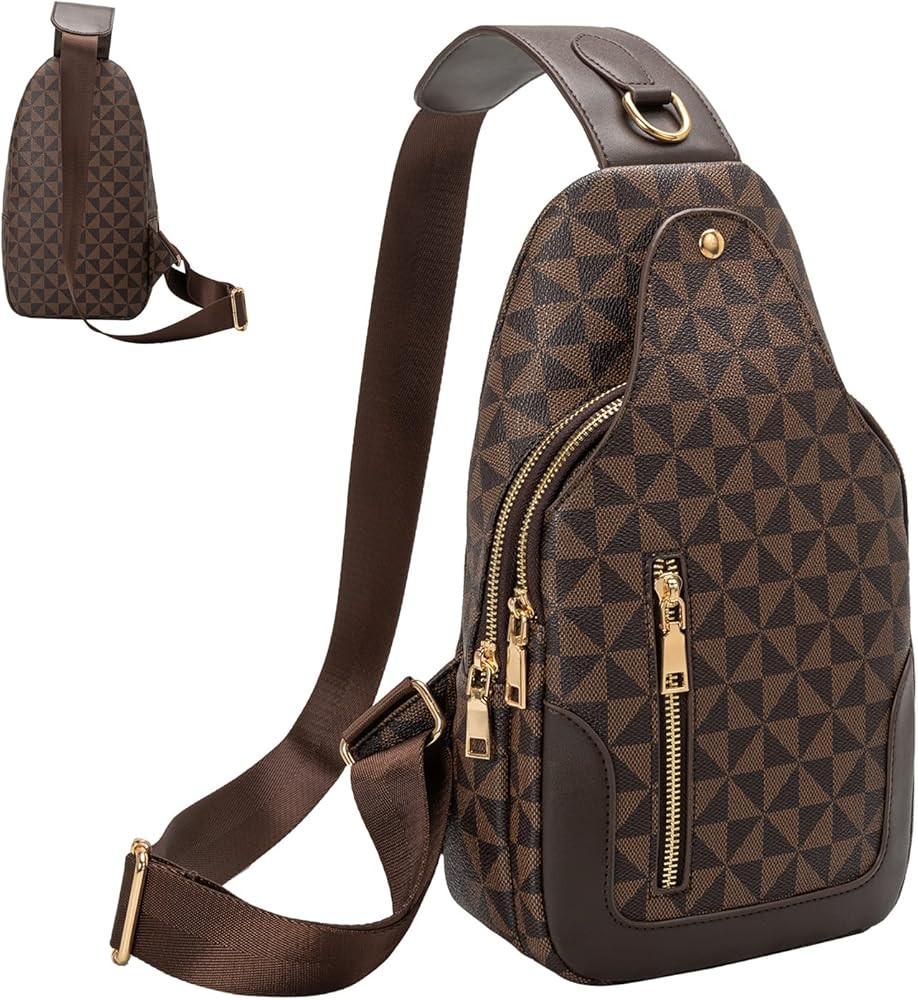 Fanny Pack Crossbody Bags for Women, Sling Bag for Women Small Belt Chest Bum Bag Checkered fanny pa | Amazon (US)