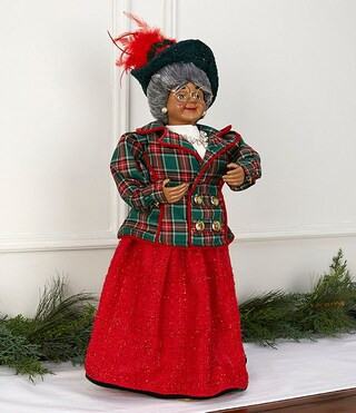 Christmas Magic Collection 27" Plaid Jacket African American Mrs. Claus Figurine | Dillard's