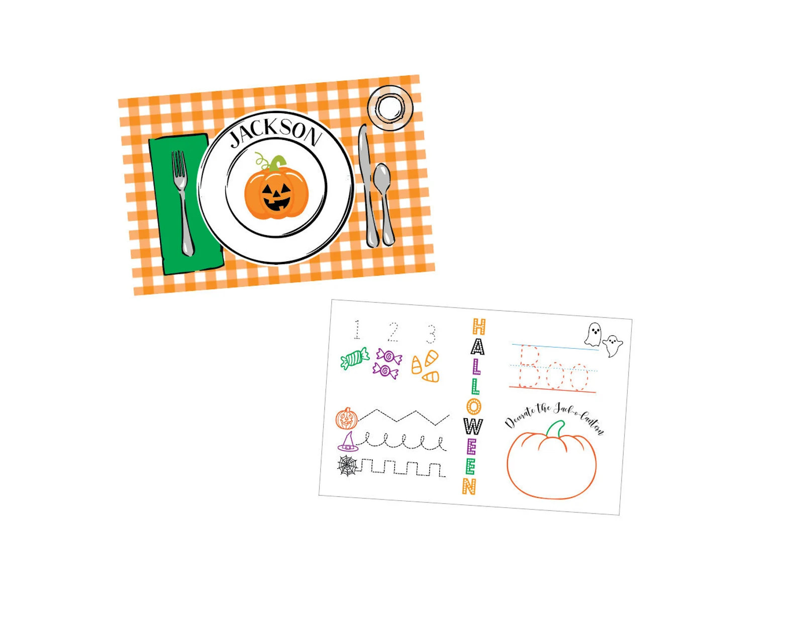 Halloween placemat Pumpkin placemat Personalized placemat | Etsy | Etsy (US)