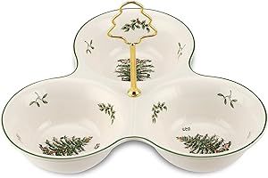 Spode Christmas Tree 3 Section Server with Tree Handle | 3 Section Divided Serving Tray for Nuts,... | Amazon (US)