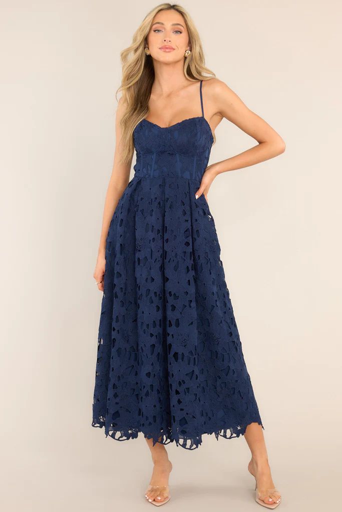 Everything Is Possible Navy Lace Maxi Dress | Red Dress