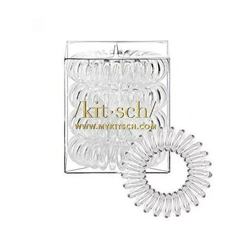 Kitsch Spiral Hair Ties Coil Hair Ties Phone Cord Hair Ties Hair Coils - 4pcs Transparent | Walmart (US)