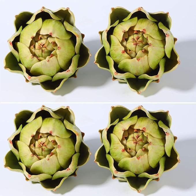 Large Green Artificial Artichoke Vegetables Fake Artichoke for Home Decor (4pcs) | Amazon (US)