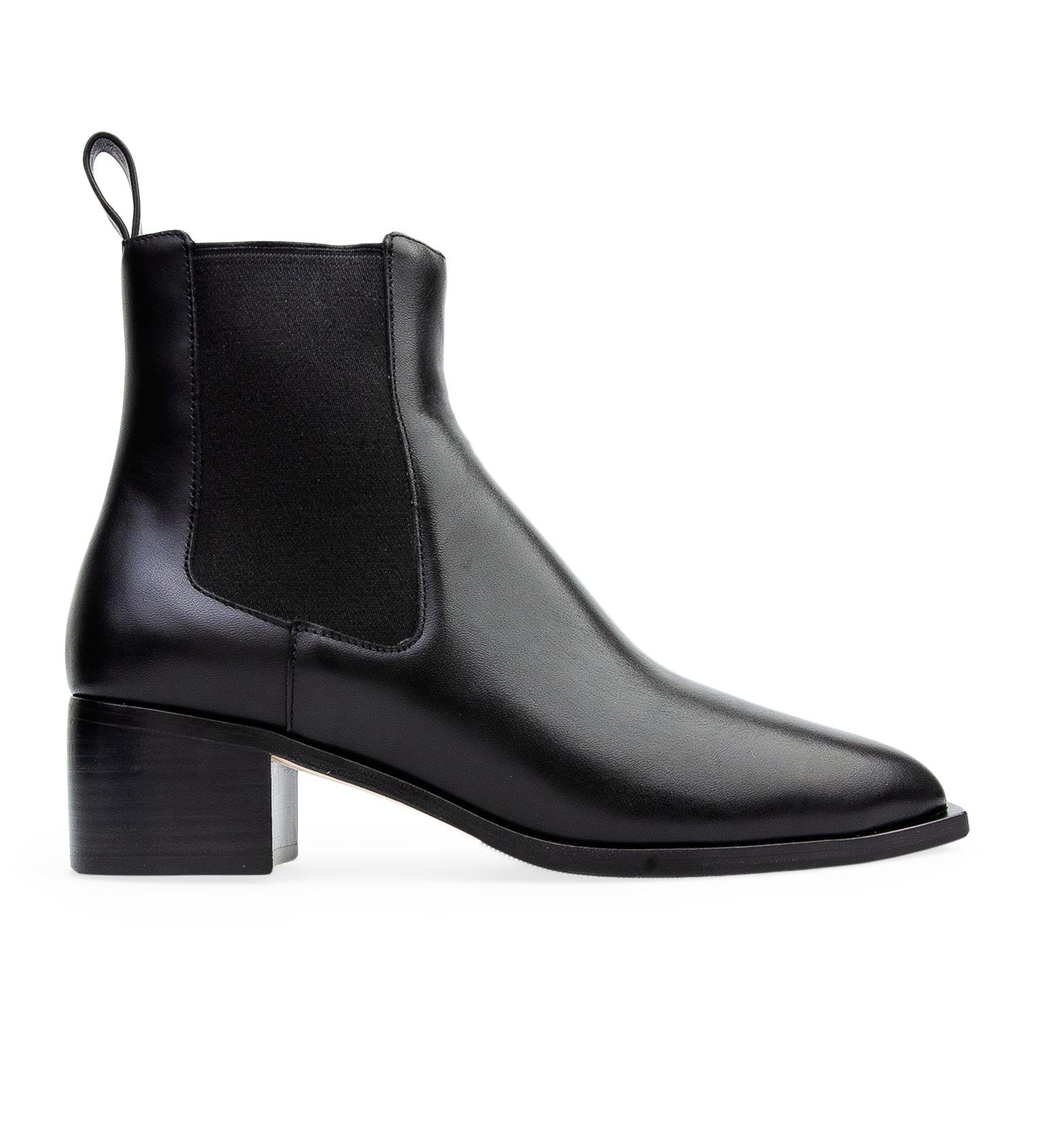 Canary Black Leather Flat Boots | Bared Footwear | Bared Footwear