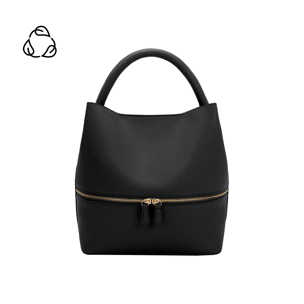 Black Karianna Recycled Vegan Leather Crossbody Bag | Melie Bianco | Melie Bianco