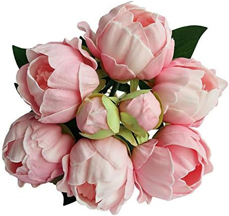 Elyjhyy Artificial Peony Flowers Fake Bouquets Real Touch Bunch for Wedding Bouquets Home Decor (... | Amazon (US)