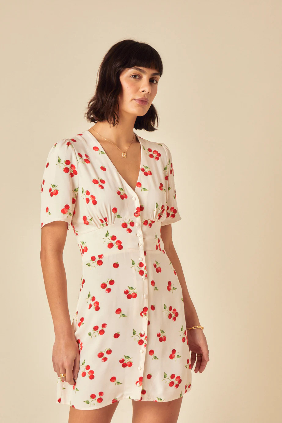 White Tomato Print Alexa Mini Dress | Nobody's Child