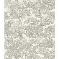 Brewster Home Fashions Chesapeake Wildflower Spinney Toile Wallpaper, Sure Strip in Grey by DecoratorsBest | DecoratorsBest