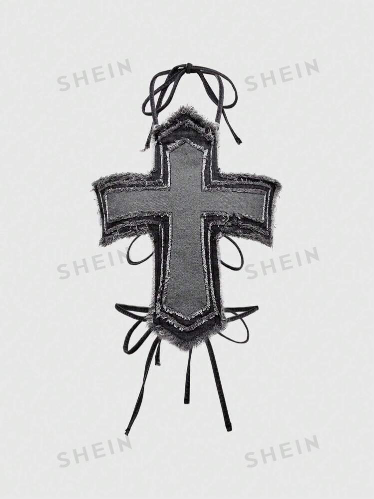 ROMWE Grunge Punk Y2K Sexy Cross Cutout Backless Bodysuit | SHEIN