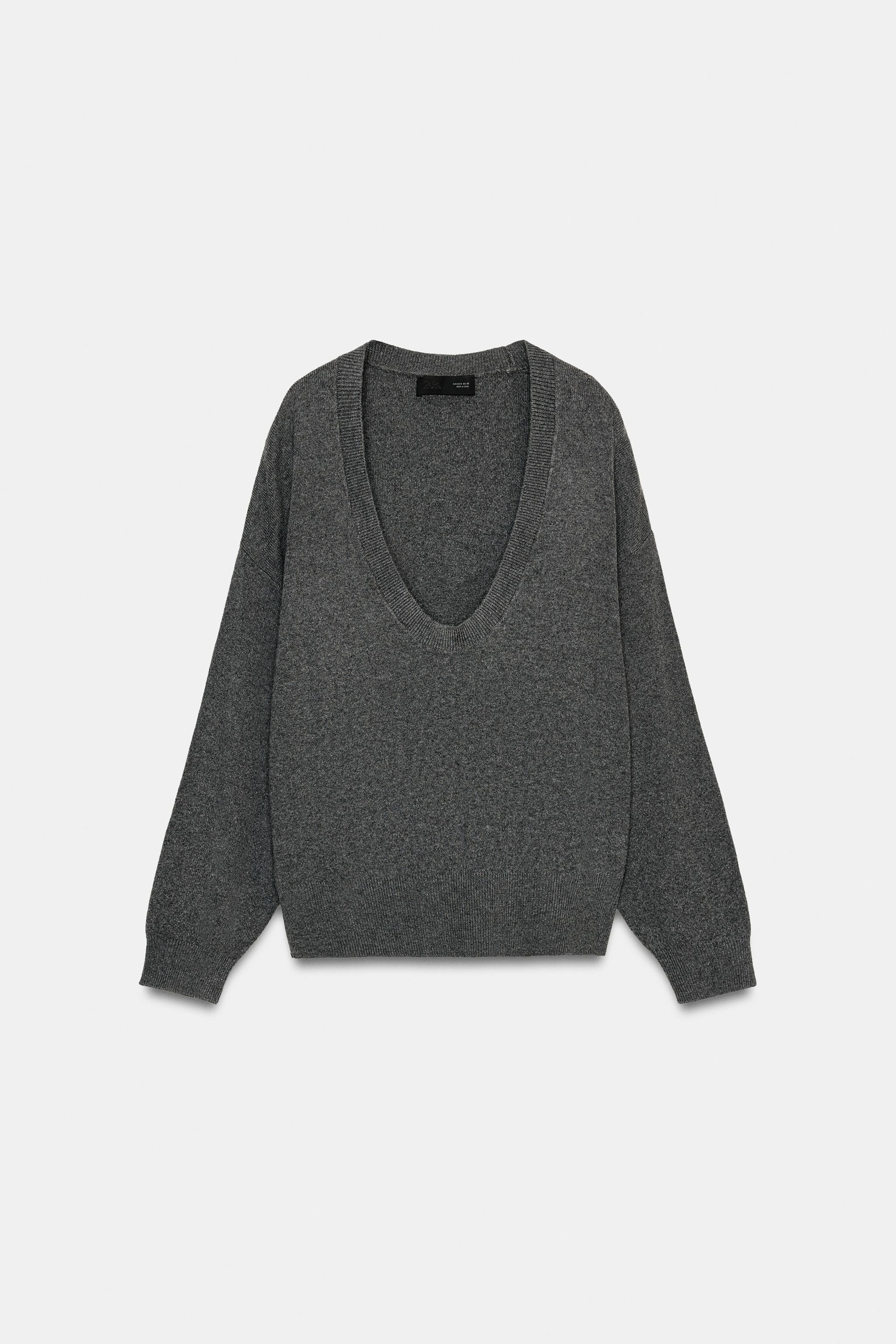 DEEP NECK KNIT JUMPER | Zara US